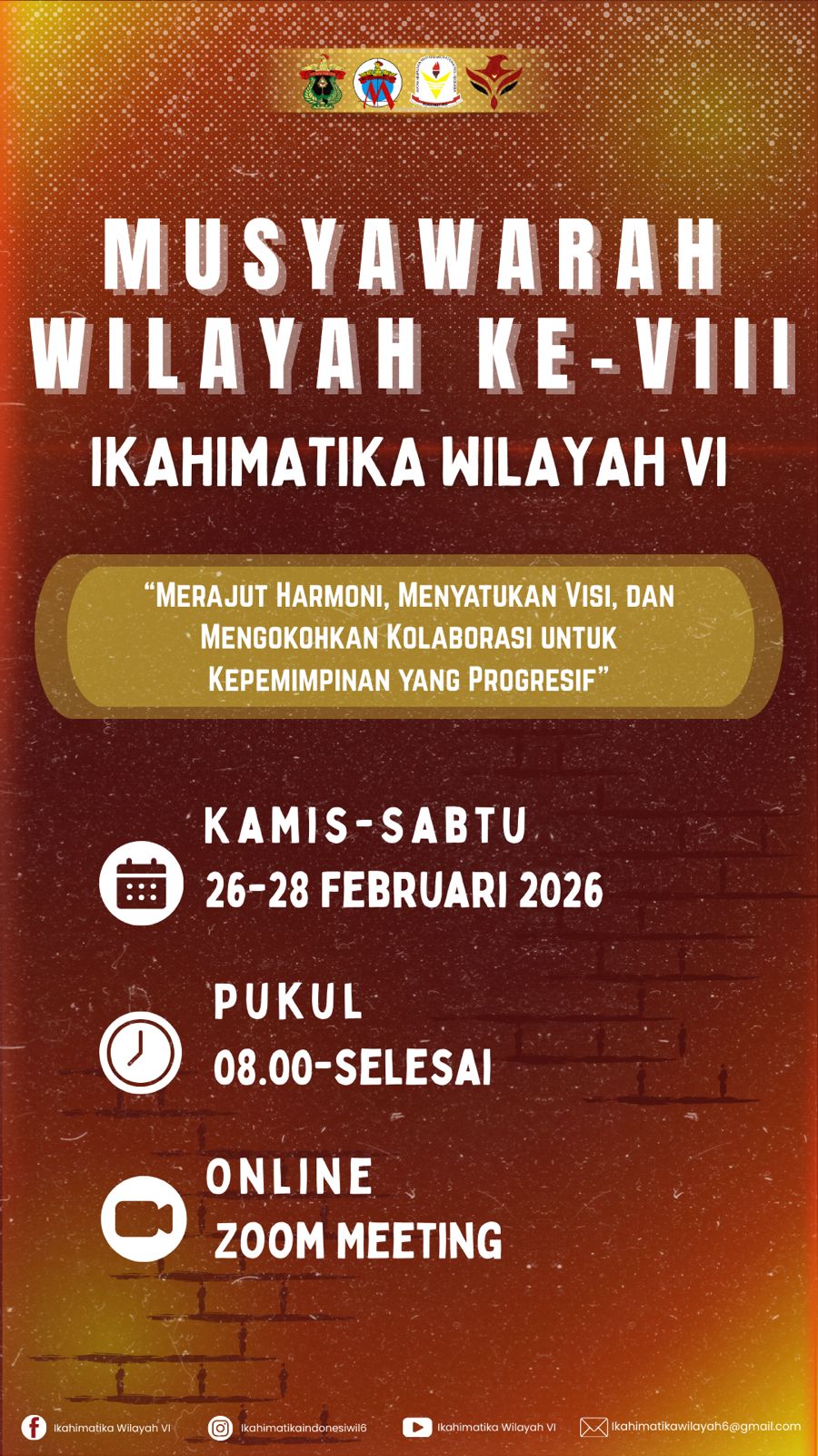 Pengumuman Penting: Musyawarah Wilayah Ke-VIII IKAHIMATIKA Wilayah VI Digelar Hari Ini via Zoom!